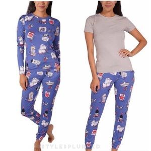 NWT 3-piece set 2021 Munki Munki Costco Print Pajamas size small